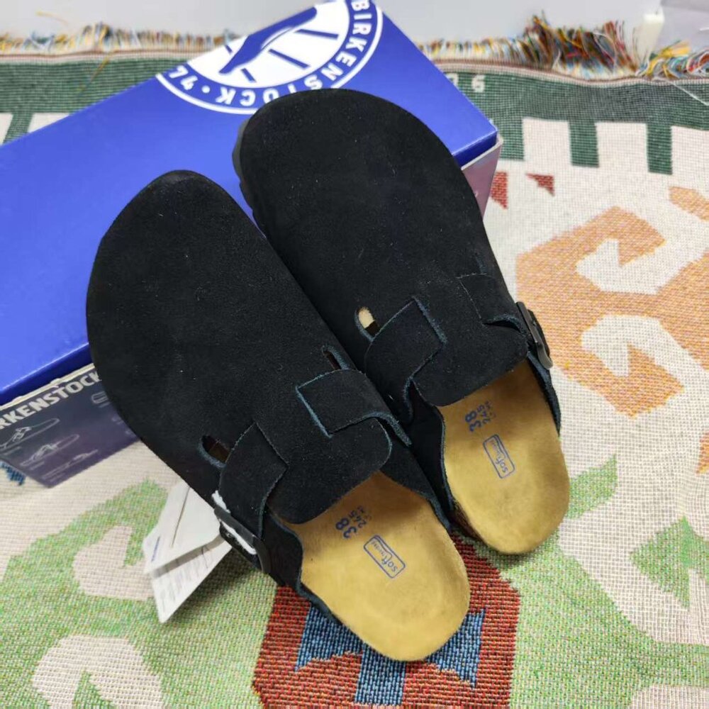 SEALED 🧩Birkenstock Boston NARROW • Black SUEDE • Women's - Picture 5 of 6
